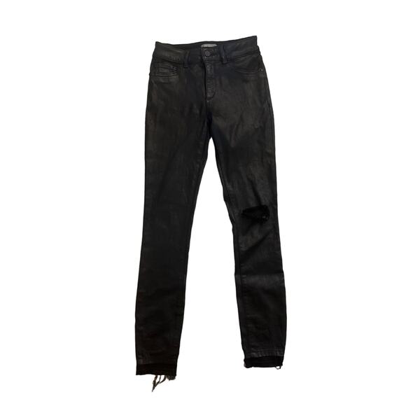 24 DL1961 Margaux Mid Rise Instasculpt Ankle Skinny Habasu Black Pants Jeans - Picture 1 of 5